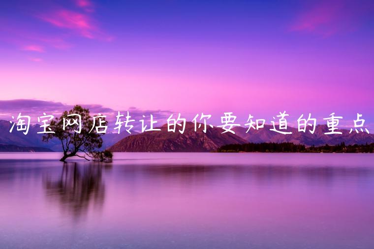 淘寶網(wǎng)店轉(zhuǎn)讓的你要知道的重點(diǎn)